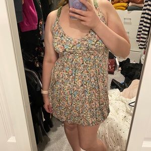 •2/$25• American Rag Floral Dress with Bubble Hem and Rope Straps